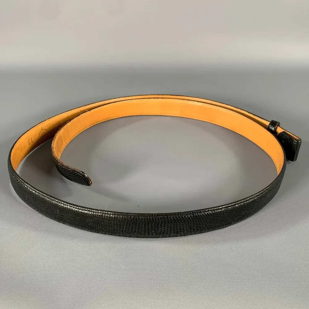 NO BRAND Size 44 Black Lizard Leather Belt